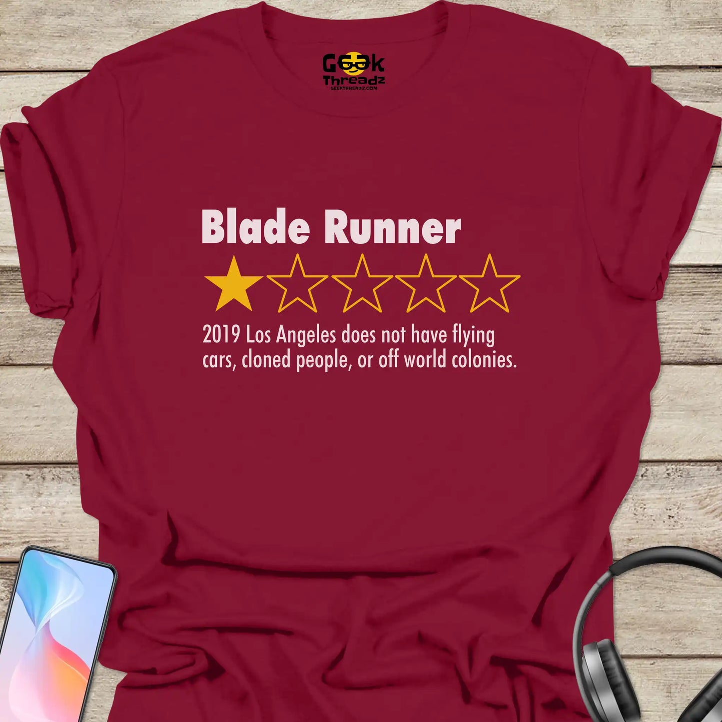 Cherry Red T-shirt of Blade Runner 1 star review