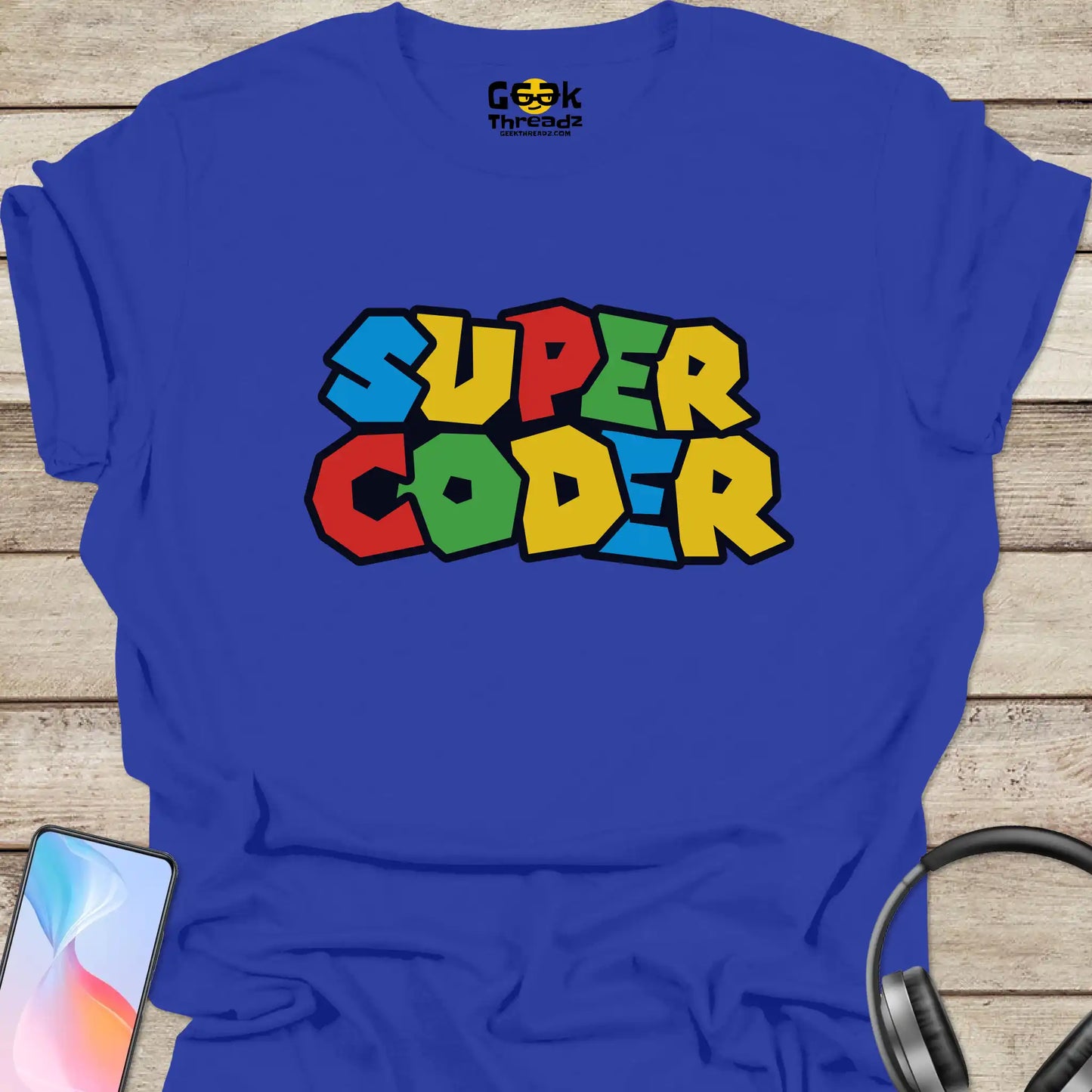 Super Coder T-Shirt - Geek Threadz - Royal Blue