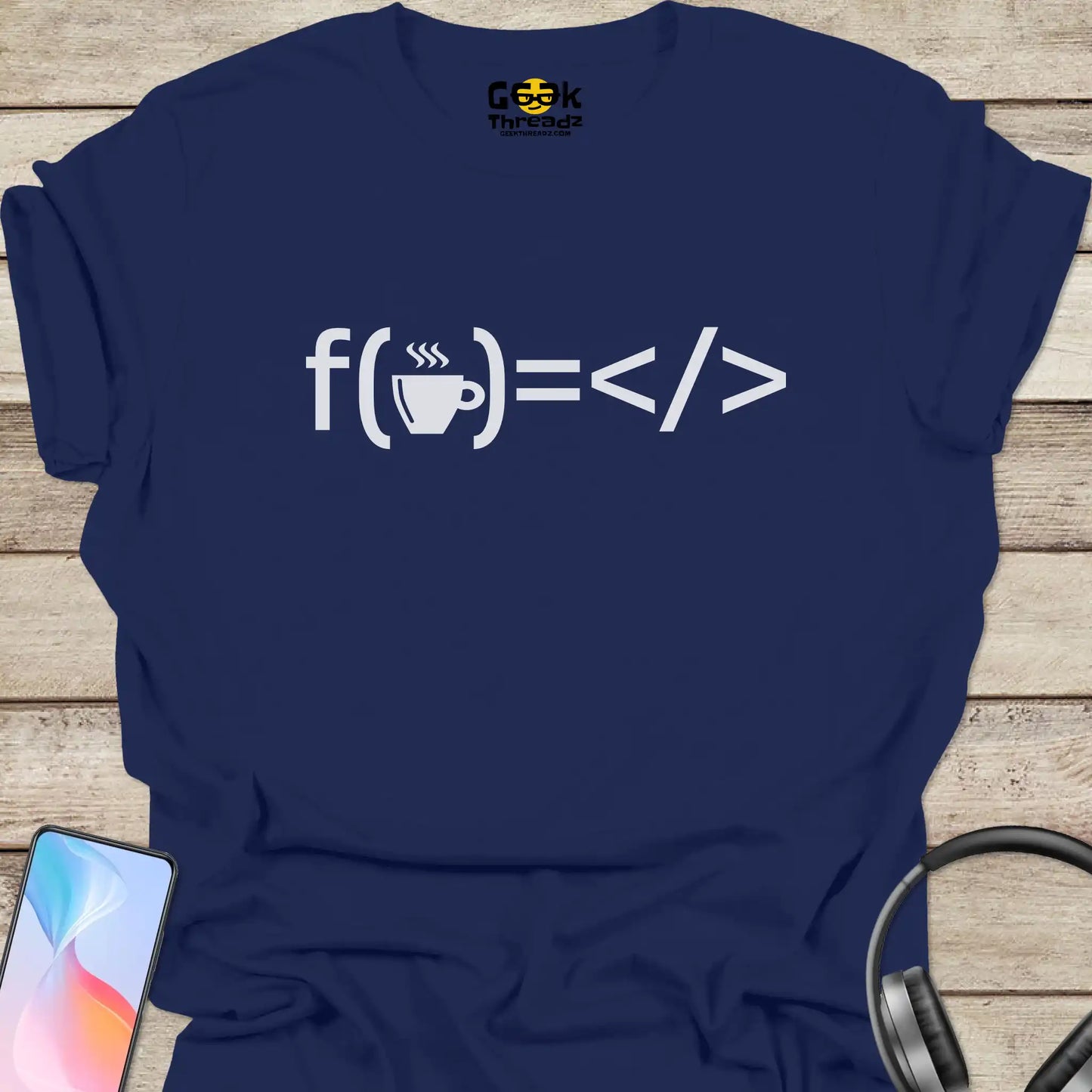 Function Coffee = Code T-shirt - Navy Blue