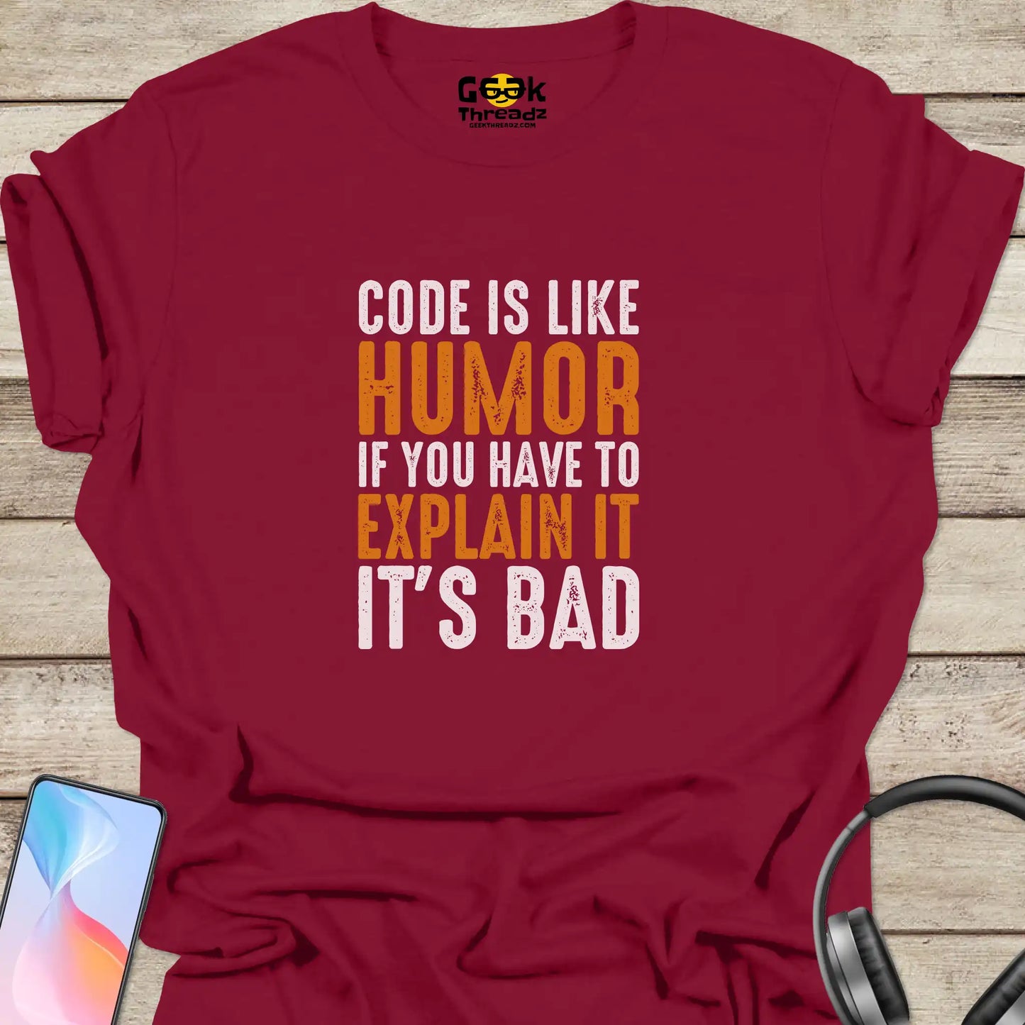 Cherry Red Code is Like Humor T-shirt