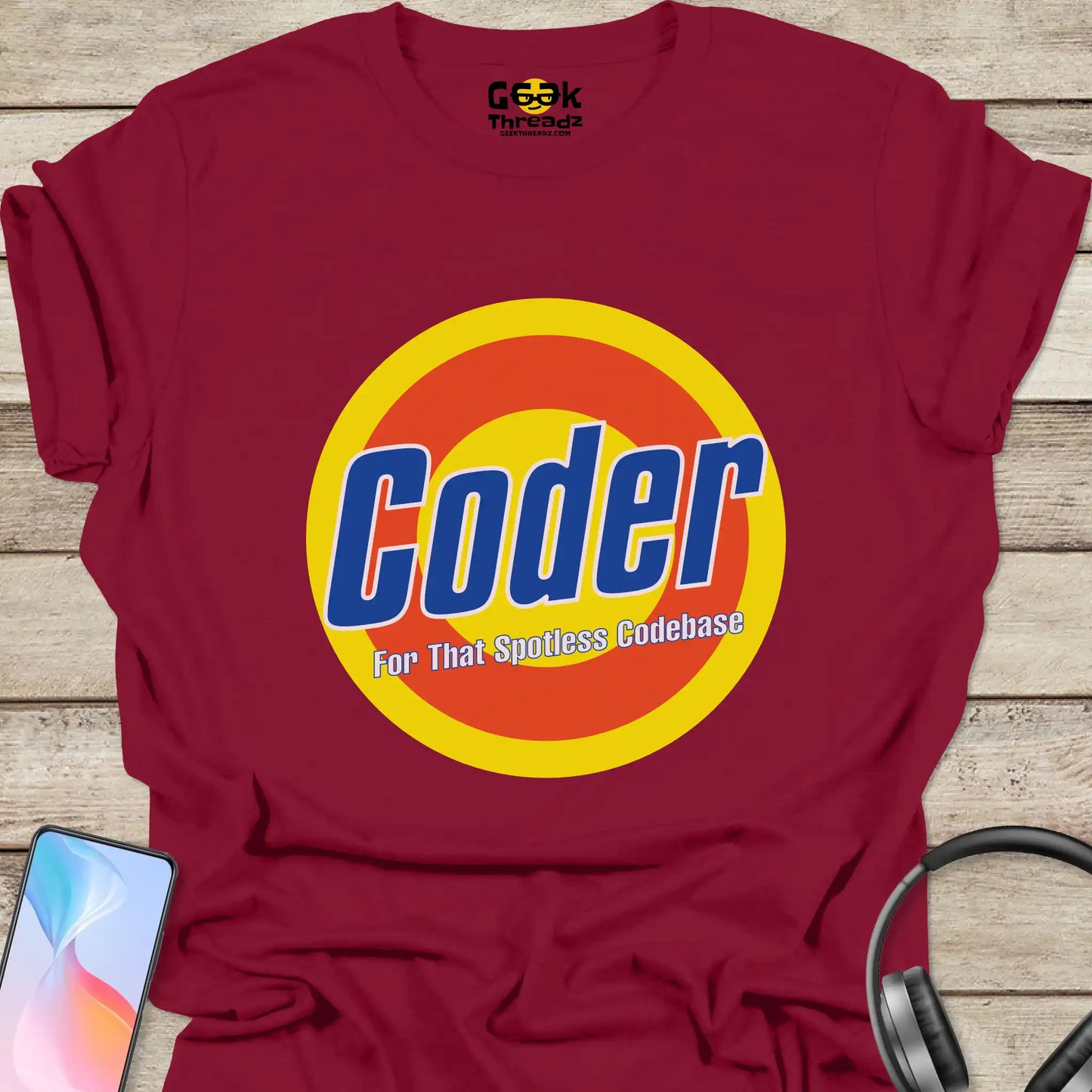 Cherry Red Coder Tide Logo Parody T-shirt