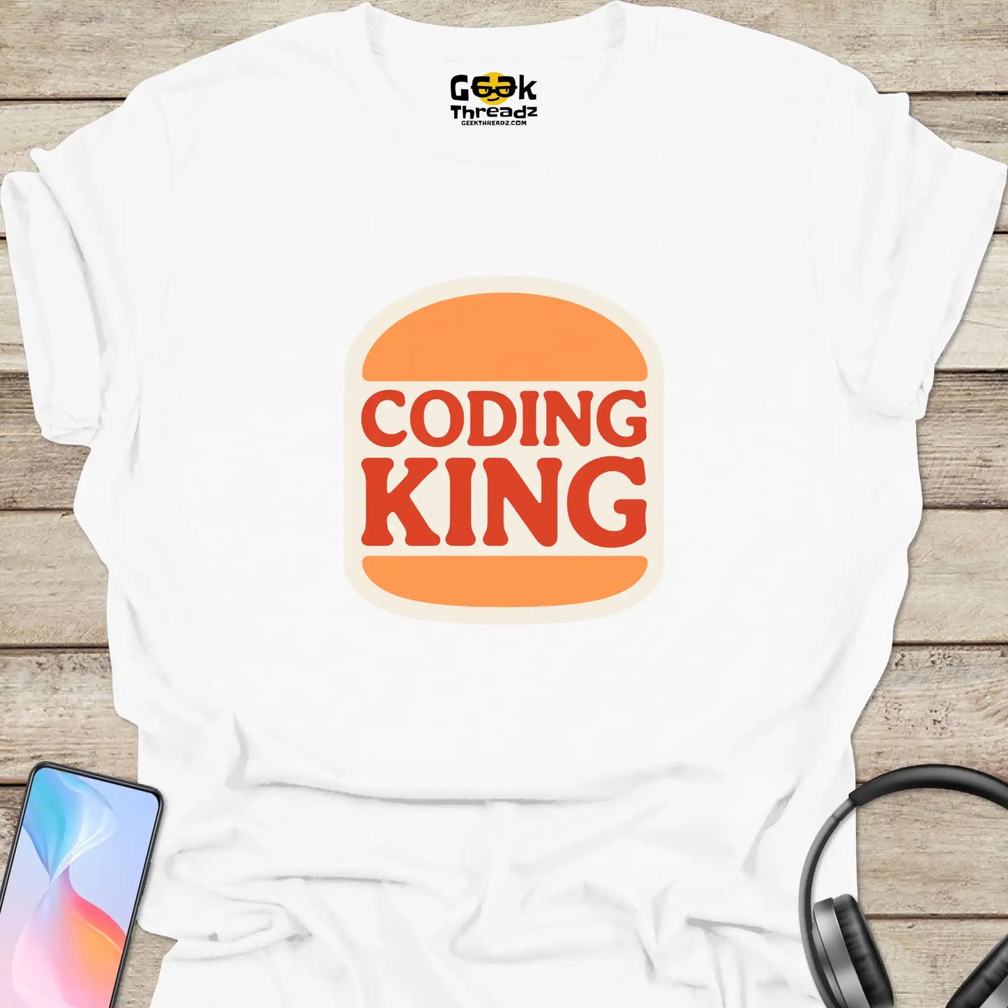White Coding King T-shirt