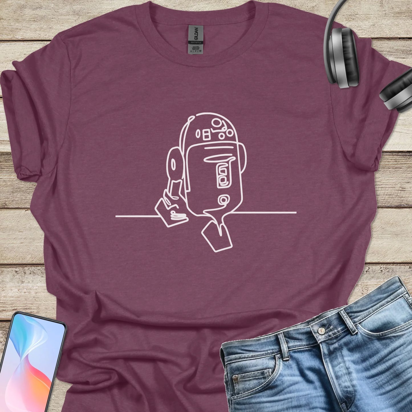 R2D2 Line Art T-shirt