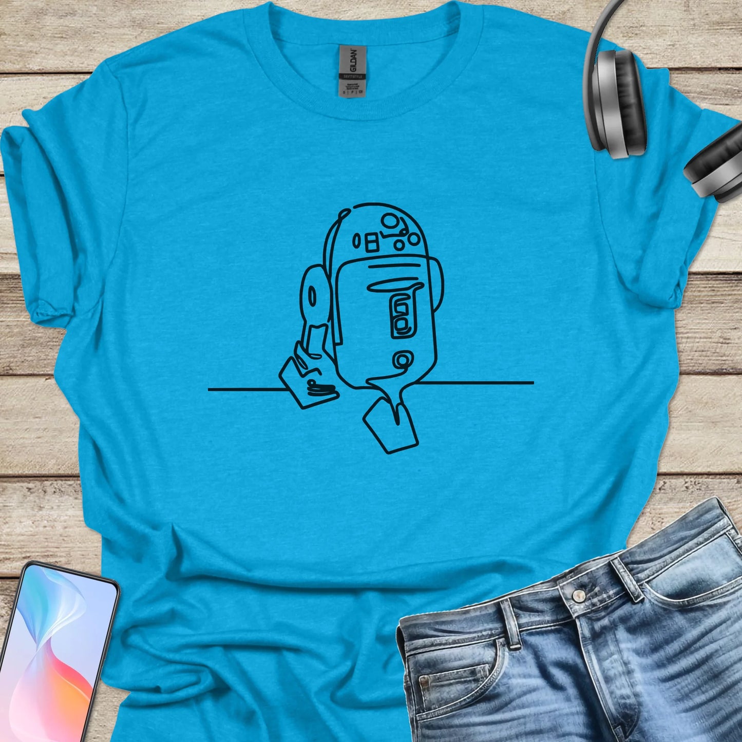 R2D2 Line Art T-shirt