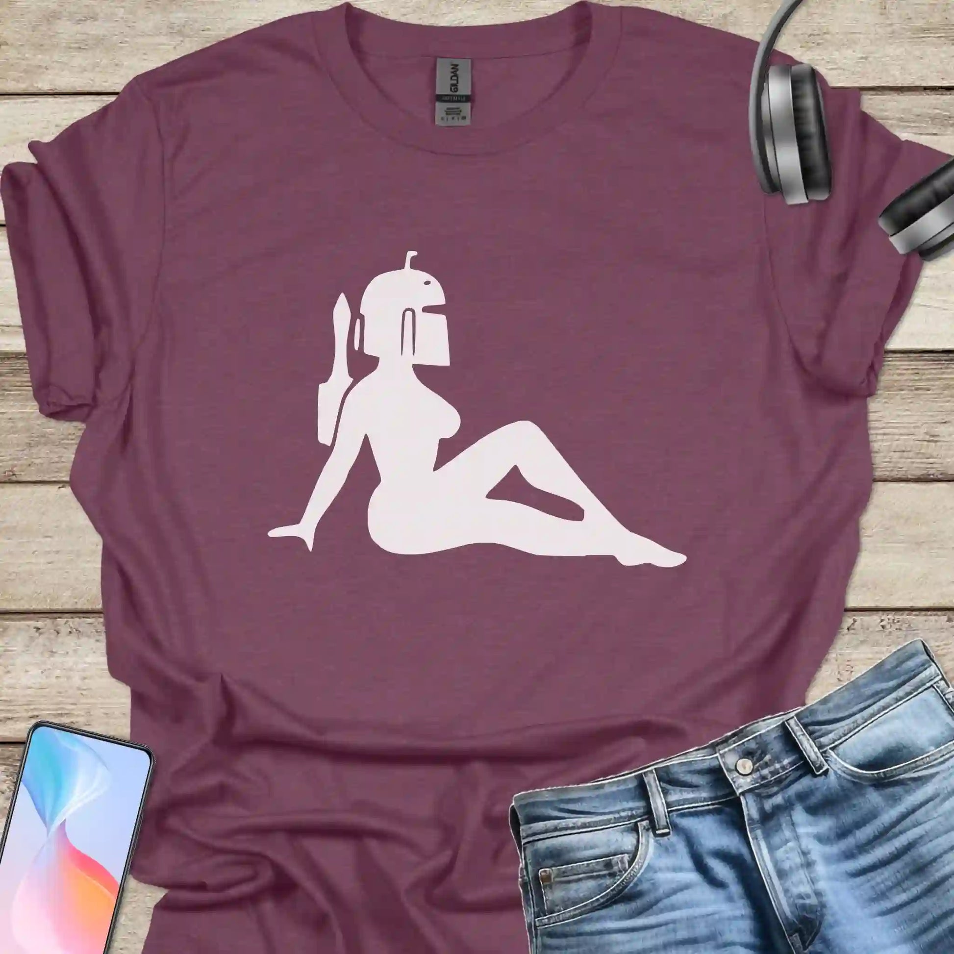 Female Mandalorian splash guard heather maroon