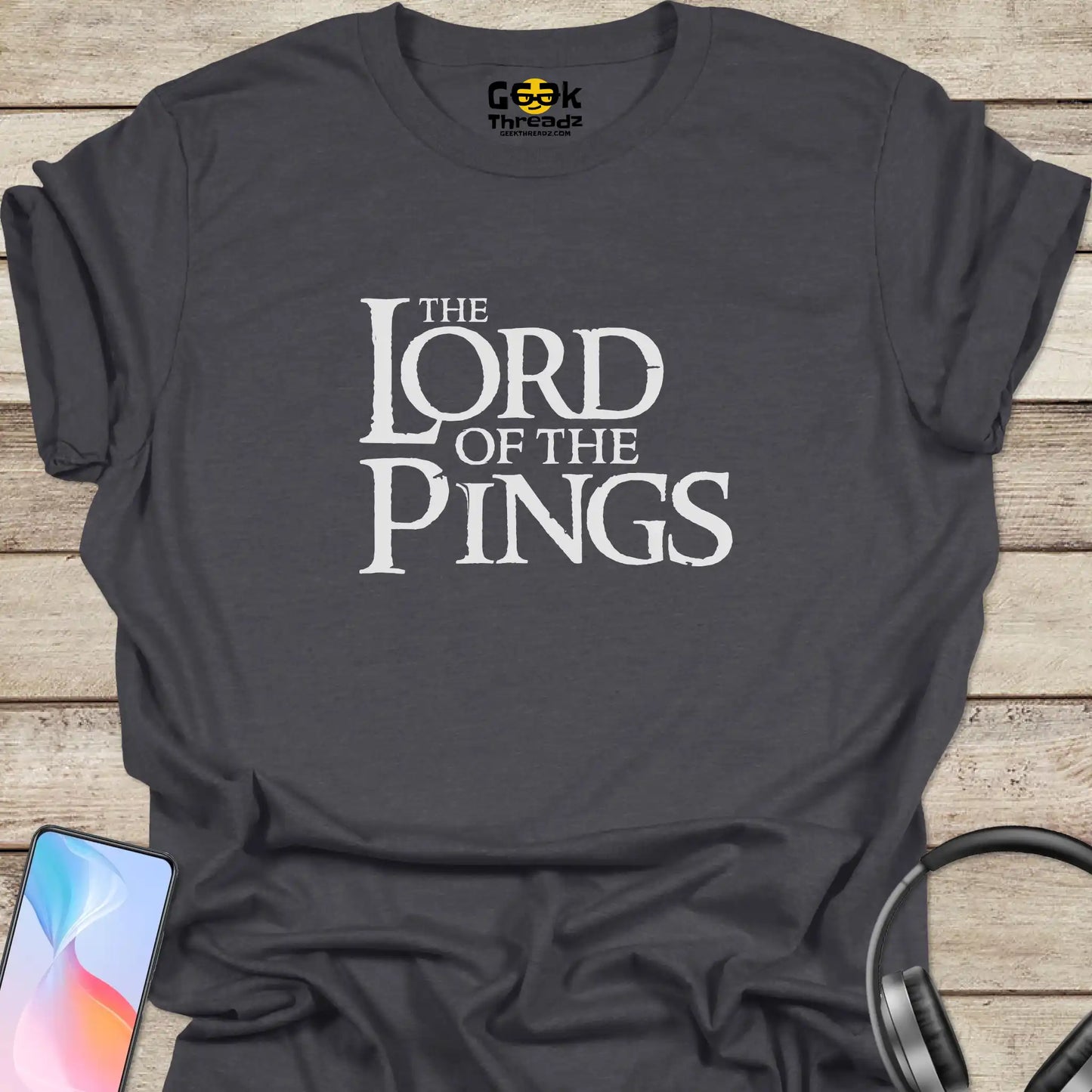 The Lord of the Pings T-shirt - Geek Threadz - Dark Gray