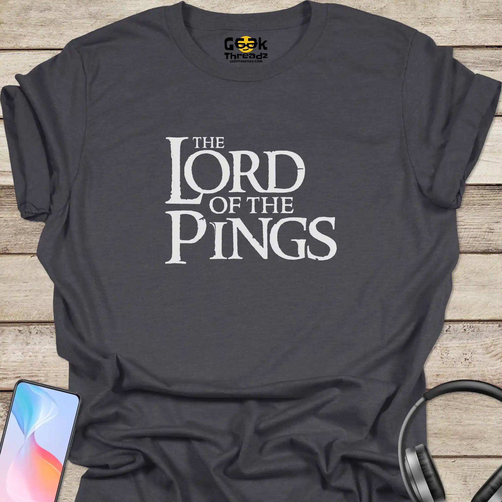 The Lord of the Pings T-shirt - Geek Threadz - Dark Gray