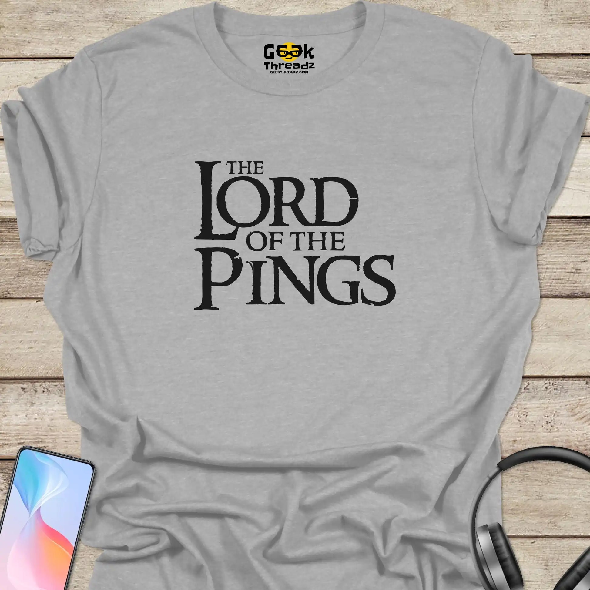 The Lord of the Pings T-shirt - Geek Threadz - Sport Grey