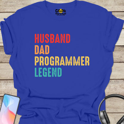 Husband Dad Programmer Legend T-shirt