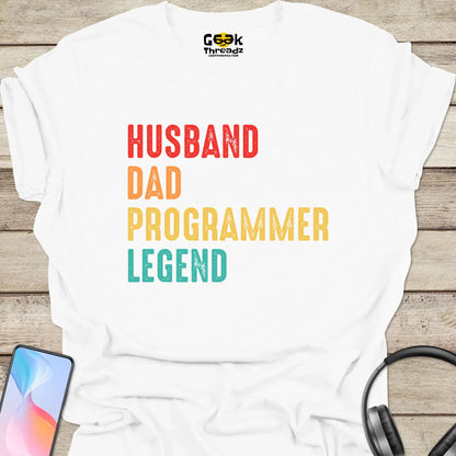 Husband Dad Programmer Legend T-shirt