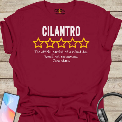 Cilantro "Zero Stars" T-Shirt | Funny Foodie Tee for People Who Hate Cilantro