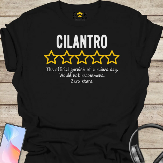 Cilantro "Zero Stars" T-Shirt | Funny Foodie Tee for People Who Hate Cilantro