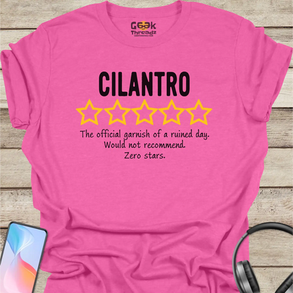 Cilantro "Zero Stars" T-Shirt | Funny Foodie Tee for People Who Hate Cilantro