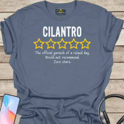 Cilantro "Zero Stars" T-Shirt | Funny Foodie Tee for People Who Hate Cilantro