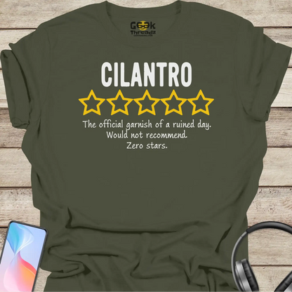 Cilantro "Zero Stars" T-Shirt | Funny Foodie Tee for People Who Hate Cilantro