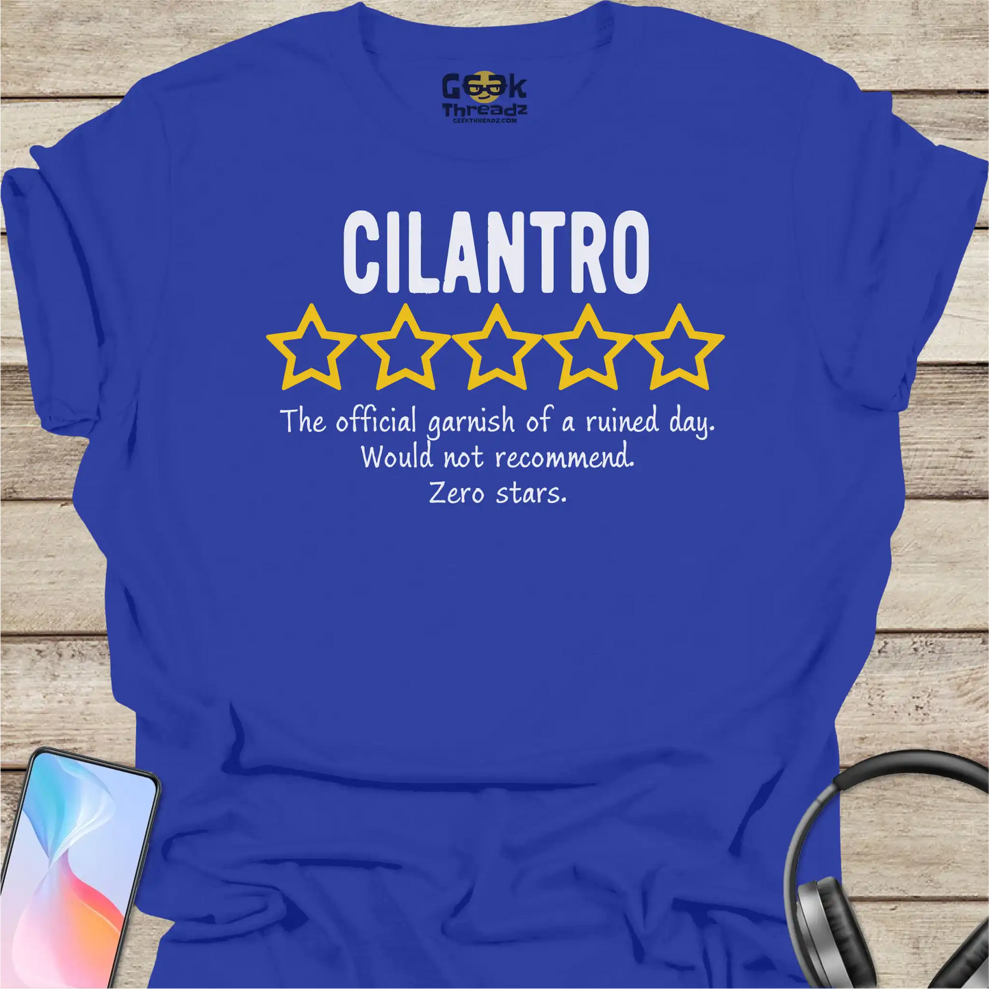 Cilantro "Zero Stars" T-Shirt | Funny Foodie Tee for People Who Hate Cilantro