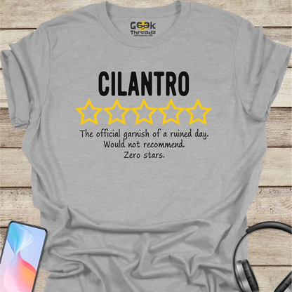 Cilantro "Zero Stars" T-Shirt | Funny Foodie Tee for People Who Hate Cilantro
