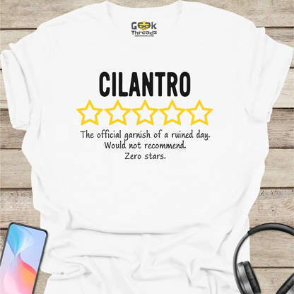 Cilantro "Zero Stars" T-Shirt | Funny Foodie Tee for People Who Hate Cilantro