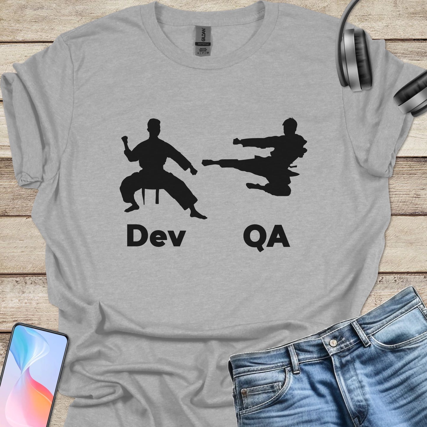 Dev vs. QA Eternal Battle T-shirt