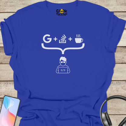 Google, StackOverflow, Coffee, Coder T-shirt