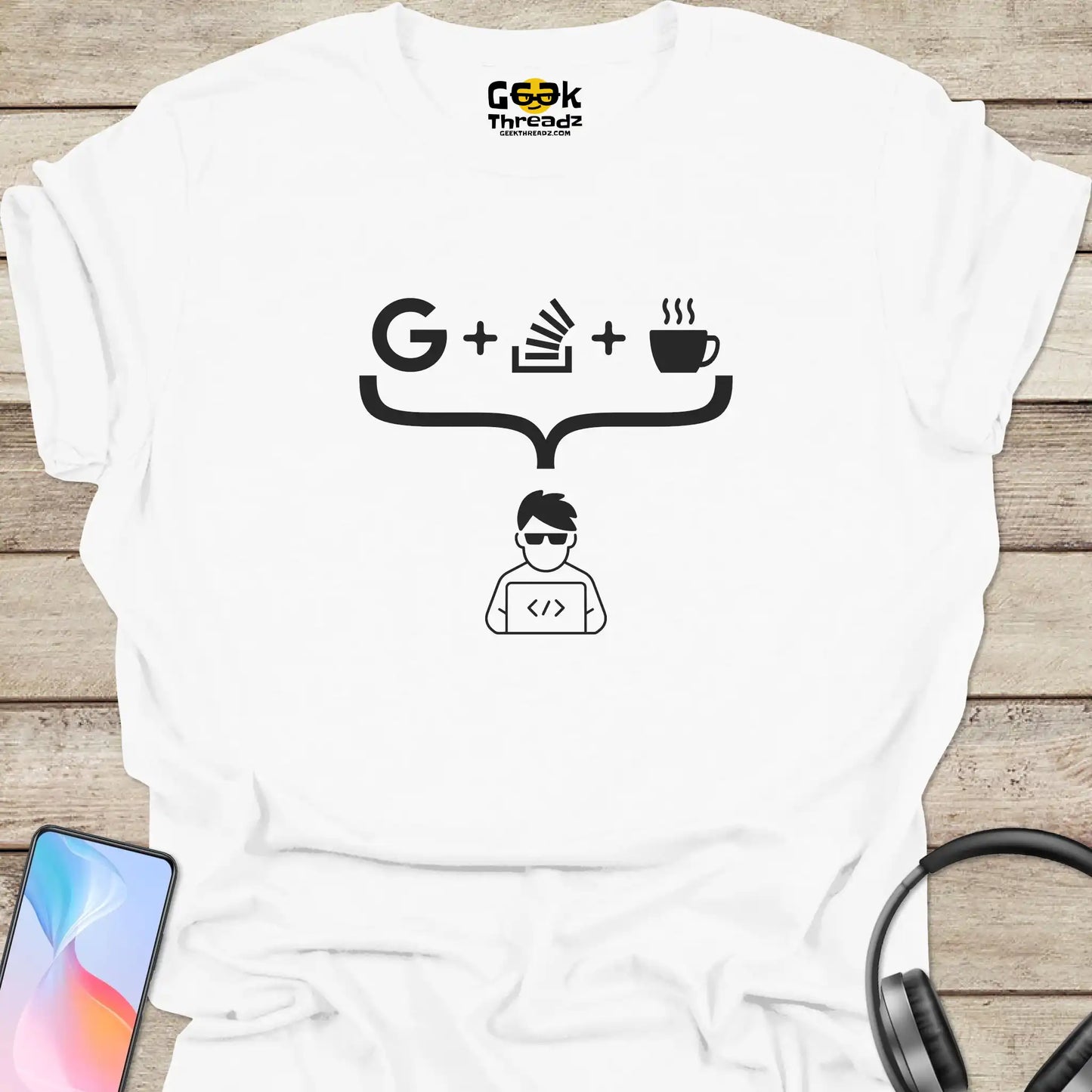 Google, StackOverflow, Coffee, Coder T-shirt