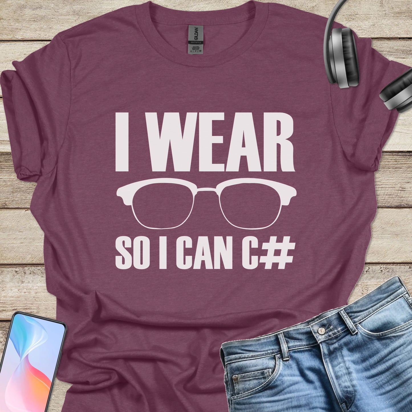 I wear glasses so I an C# T-shirt