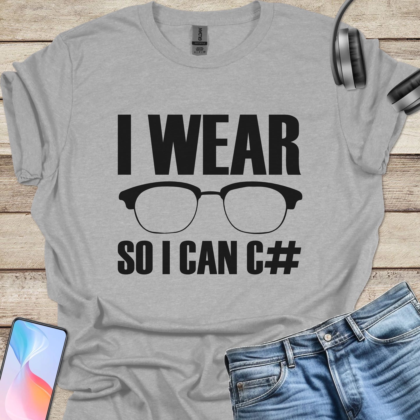 I wear glasses so I an C# T-shirt