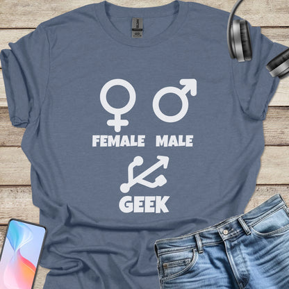 Female, Male, Geek Symbols T-shirt