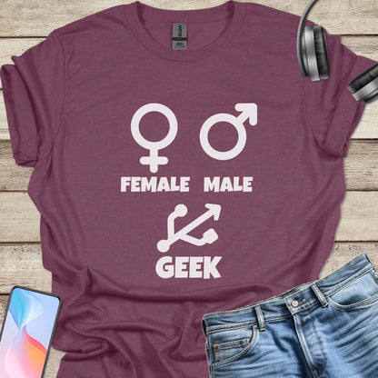 Female, Male, Geek Symbols T-shirt