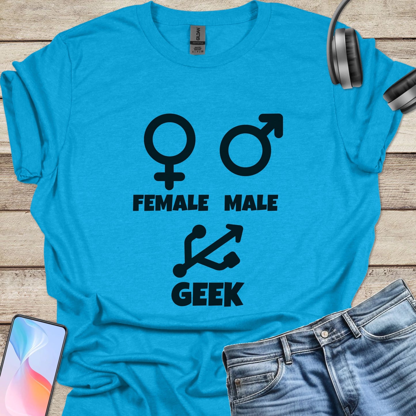 Female, Male, Geek Symbols T-shirt