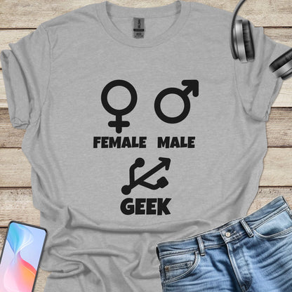 Female, Male, Geek Symbols T-shirt