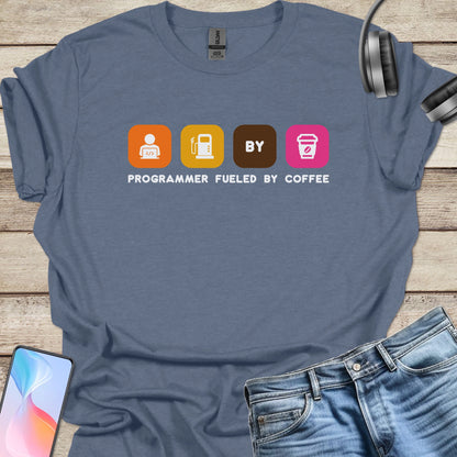 Programmer fueled by coffee T-shirt