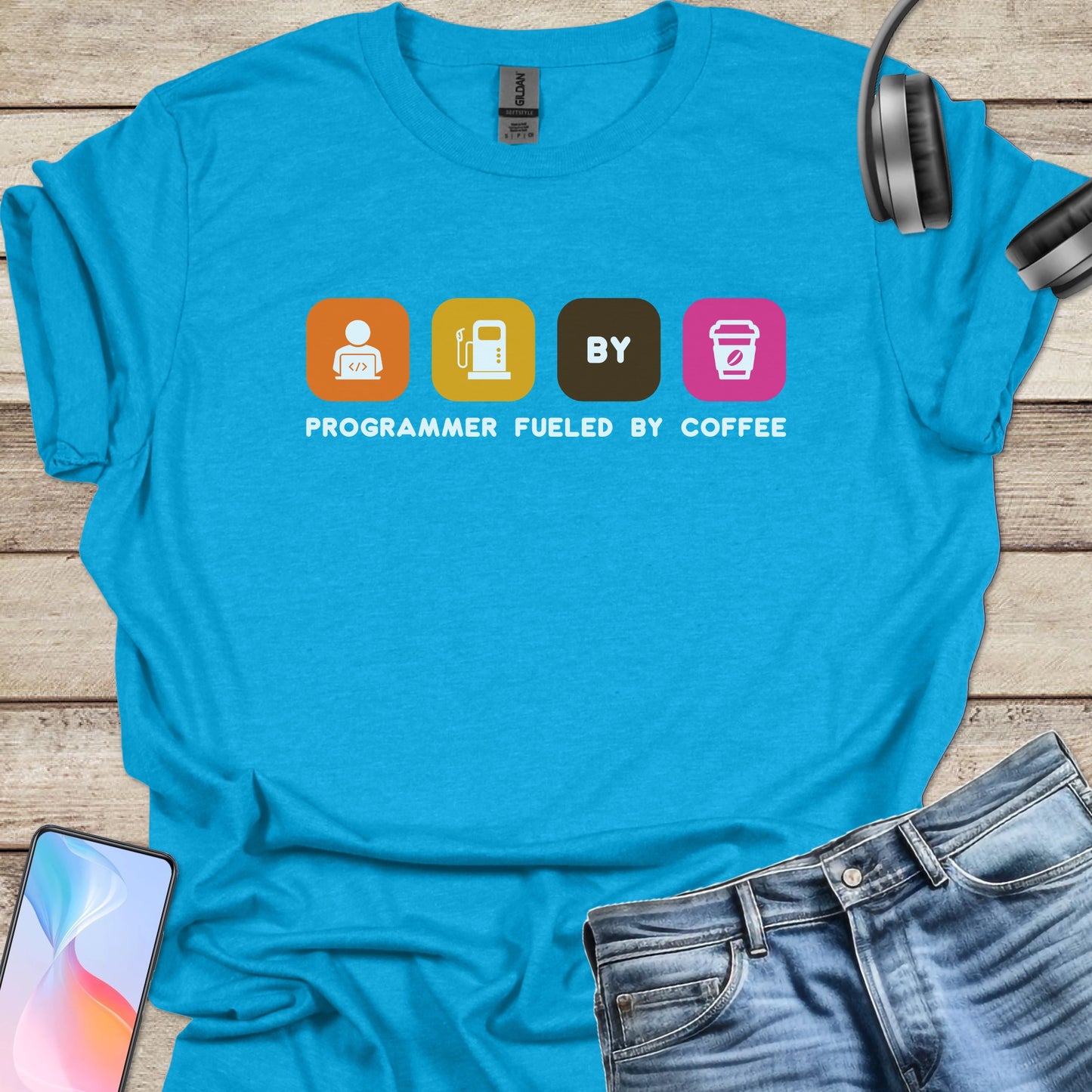 Programmer fueled by coffee T-shirt