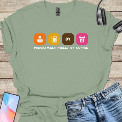 Programmer fueled by coffee T-shirt