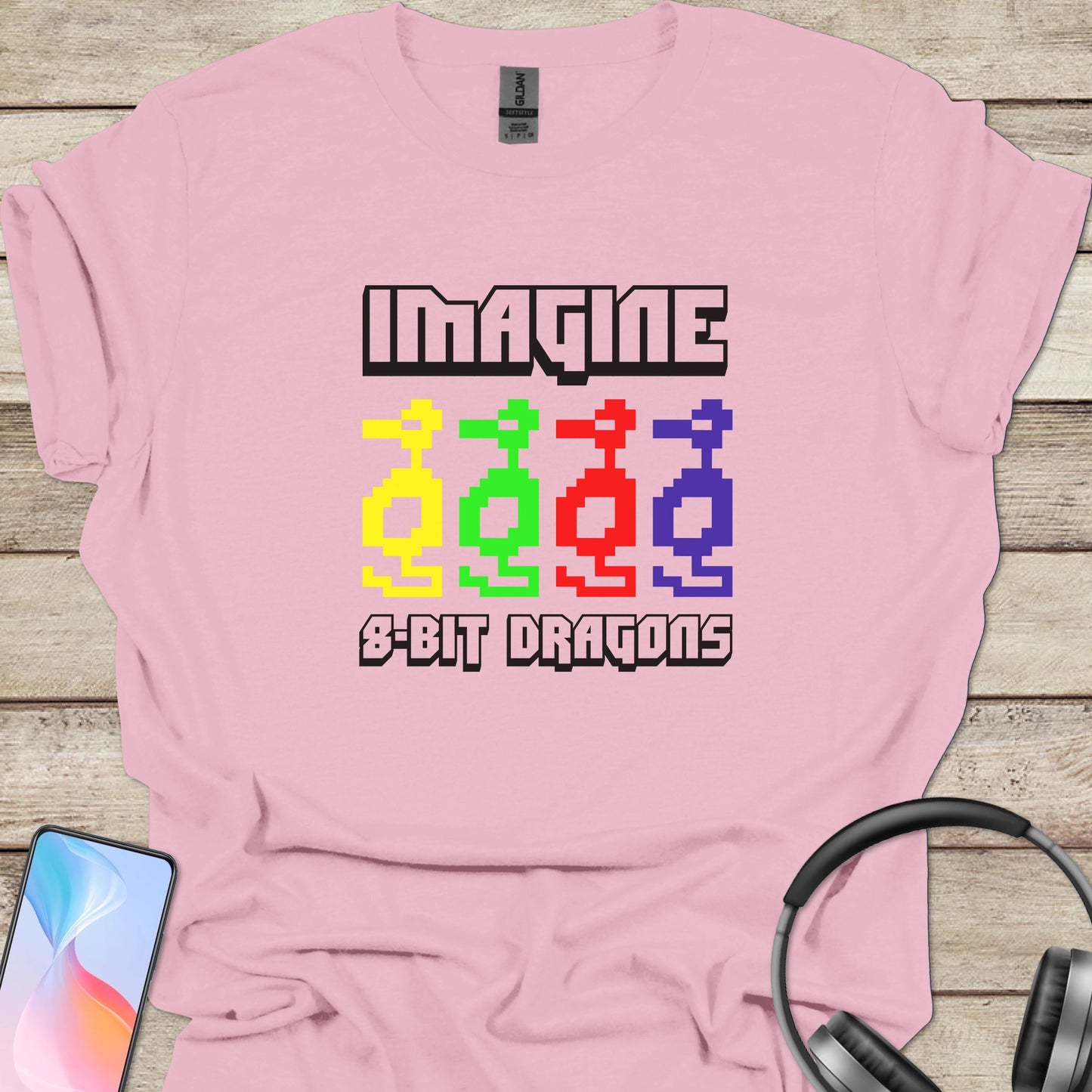 Imagine 8-Bit Dragons T-shirt