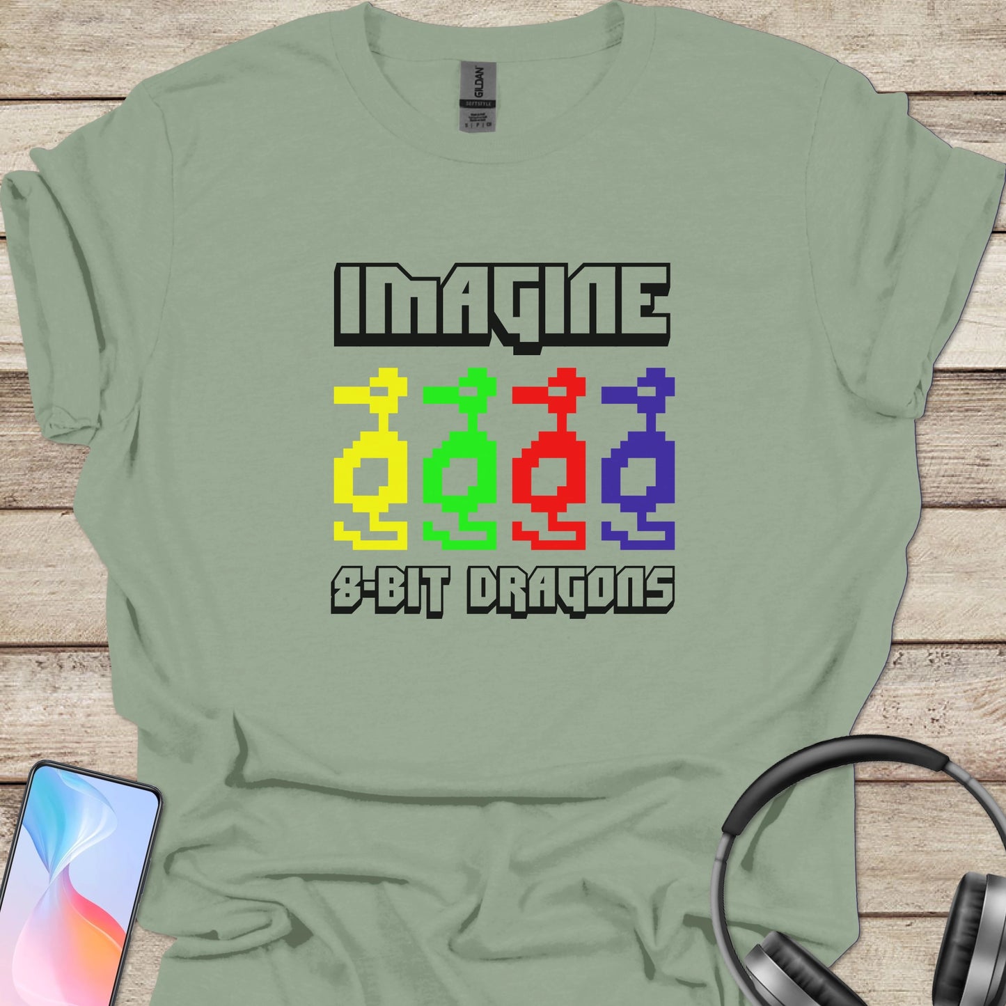 Imagine 8-Bit Dragons T-shirt